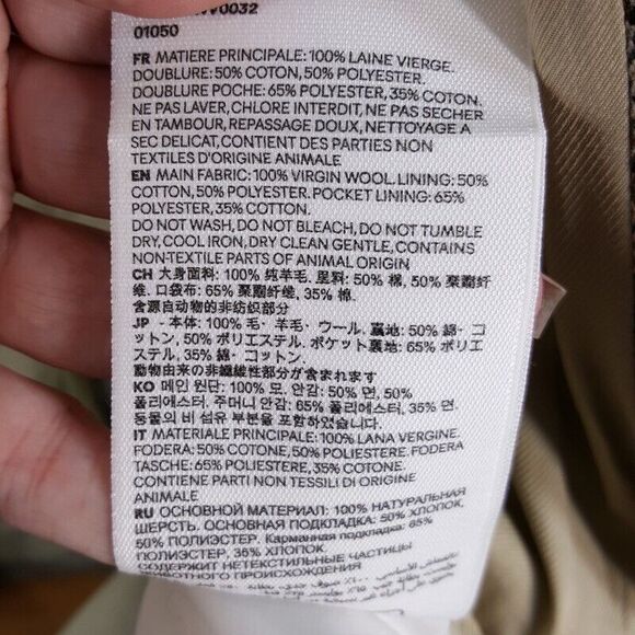 AMI Paris Mens Blazer: Size 38 US (48 EU) Tan Houndstooth Double Breasted - Picture 9 of 11